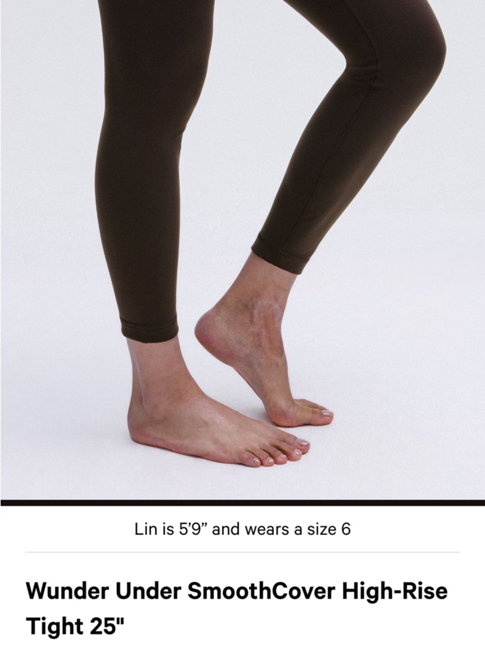 lululemon Wunder Under SmoothCover High-Rise Tight 25" - espresso size 6 - Picture 6 of 9